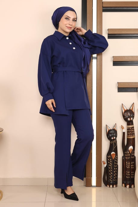 Schlitz Anzug Indigo - Image 3