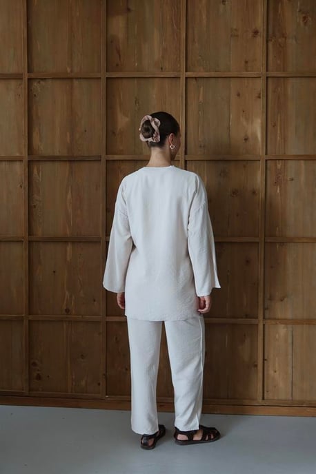 Knitterlook Textured Kimono Anzug Nerz - Image 6