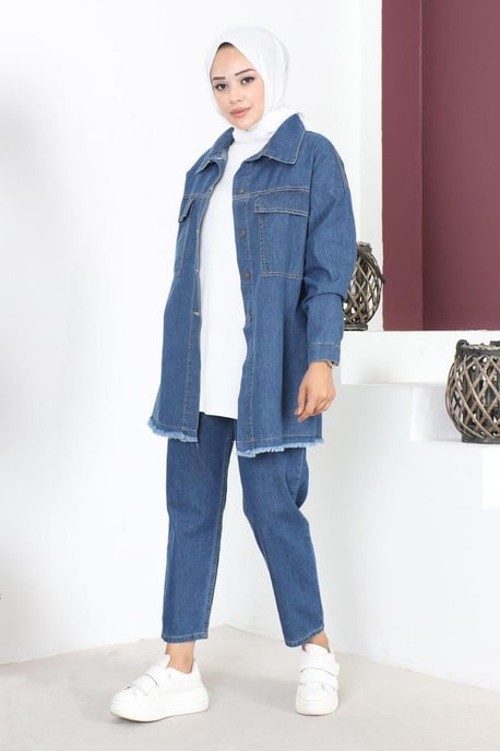 Quasten Detailed Denim Jacke Blau - Image 2