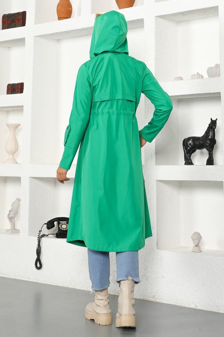 Kapuze Trenchcoat Grün - Image 4