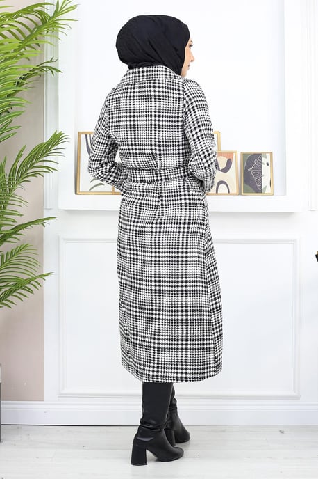 Kariert Chanel Kaschmir Mantel Schwarz - Image 4