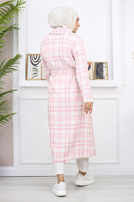 Kariert Chanel Kaschmir Mantel Rosa - Image 4
