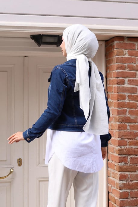 Geknöpft Denim Jacke Dunkelblau-Denim - Image 3