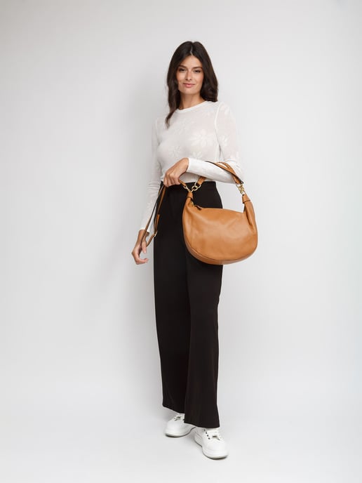 Giulia Monti Schultertasche Hellbraun - Image 5
