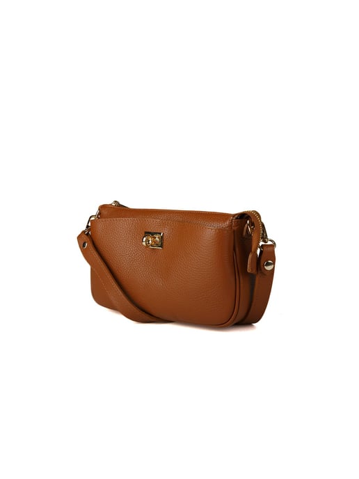 Giulia Monti Schultertasche Goldbraun - Image 2