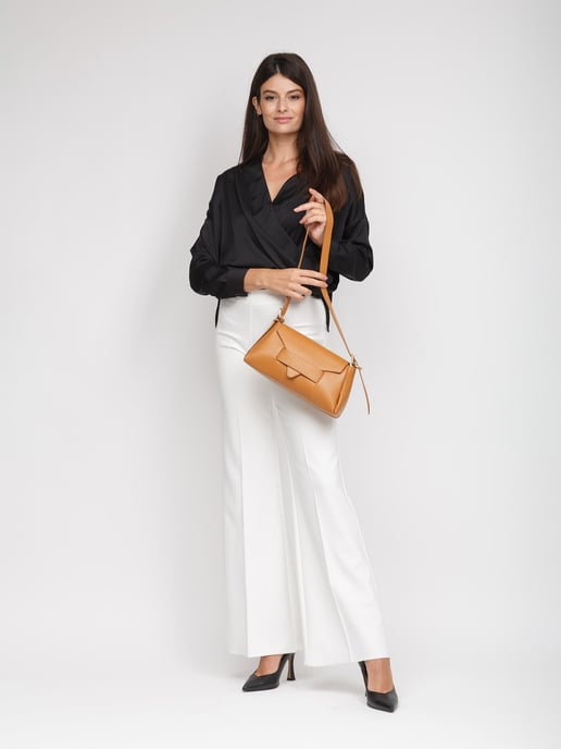 Giulia Monti Schultertasche Hellbraun - Image 5