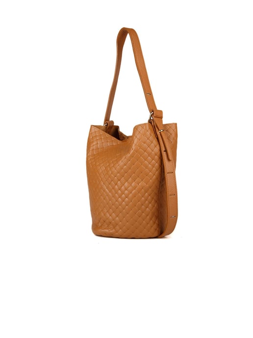Giulia Monti Schultertasche Hellbraun - Image 2