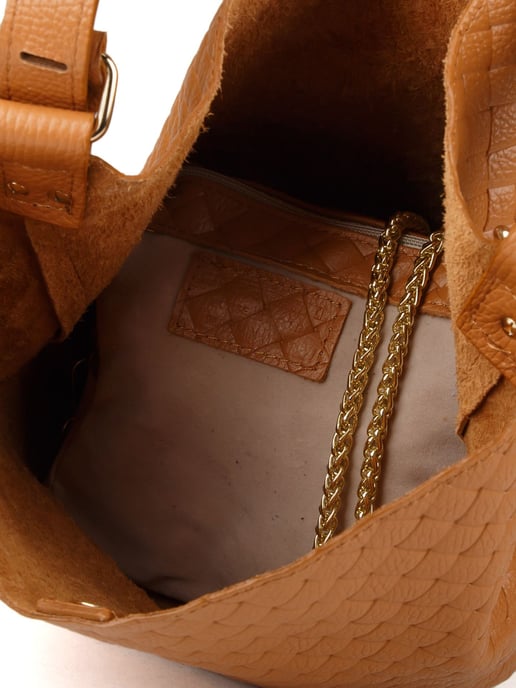 Giulia Monti Schultertasche Hellbraun - Image 4