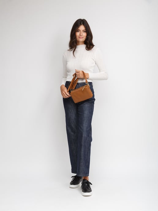 Giulia Monti Schultertasche Goldbraun - Image 5