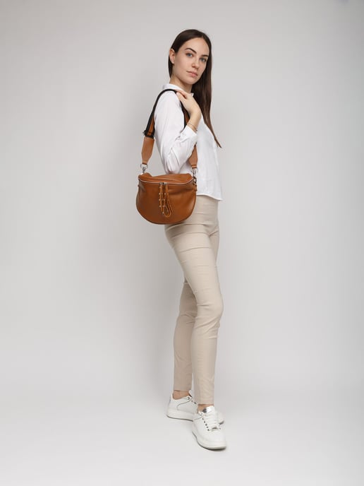 Giulia Monti Schultertasche Goldbraun - Image 5