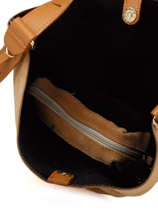 Giulia Monti Schultertasche Hellbraun - Image 4