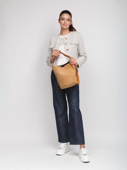 Giulia Monti Schultertasche Hellbraun - Image 5