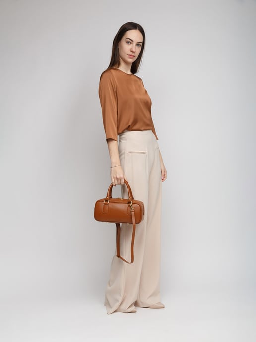 Giulia Monti Schultertasche Goldbraun - Image 5