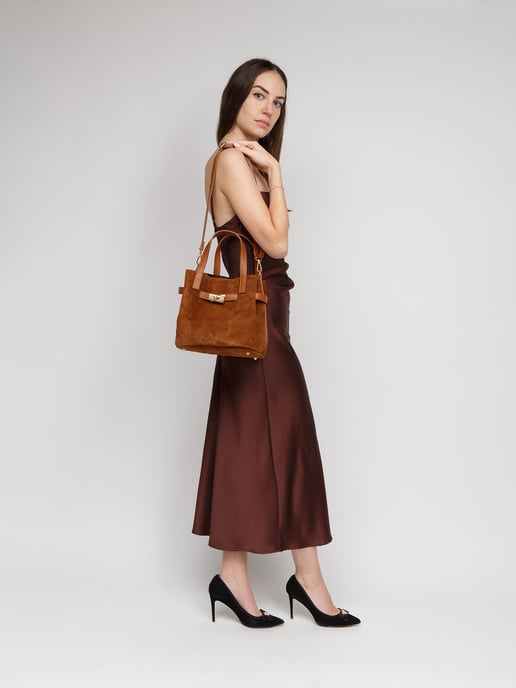 Giulia Monti Schultertasche Goldbraun - Image 5