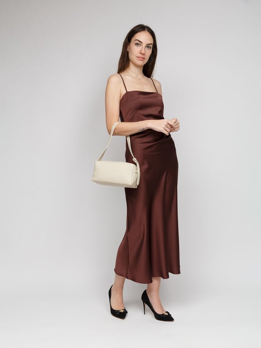 Giulia Monti Schultertasche Grau Beige - Image 5