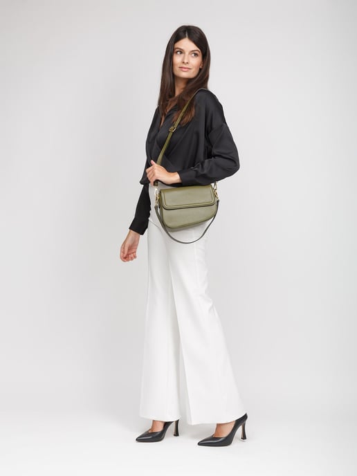 Giulia Monti Schultertasche Militärgrün - Image 5