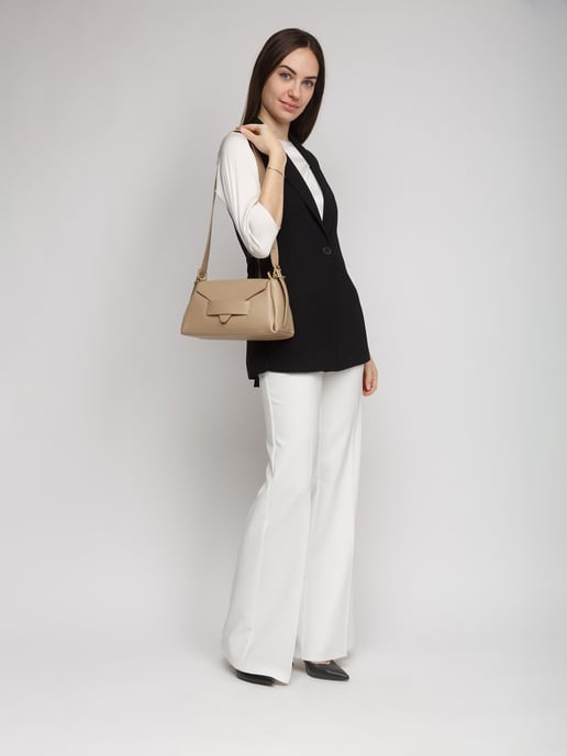 Giulia Monti Umhängetasche Grau Beige - Image 5