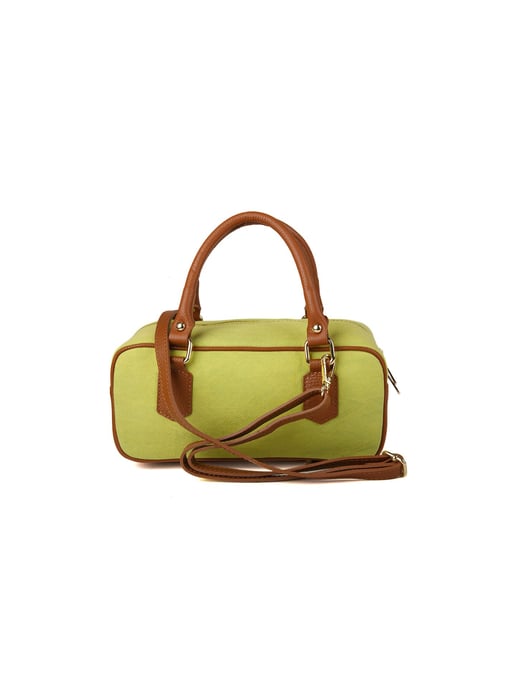 Giulia Monti Schultertasche Grasgrün Goldbraun - Image 3