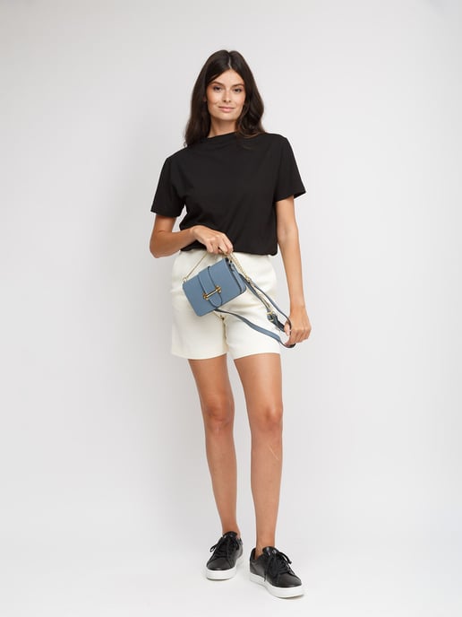 Giulia Monti Schultertasche/Tasche für die Taille Stahlblau - Image 5