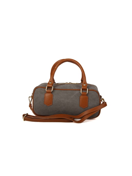 Giulia Monti Schultertasche Grau Beige Goldbraun - Image 3