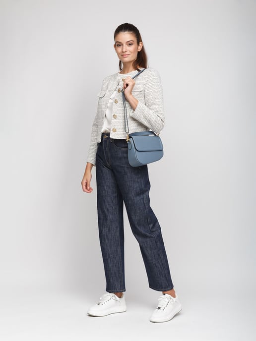 Giulia Monti Schultertasche Stahlblau - Image 5