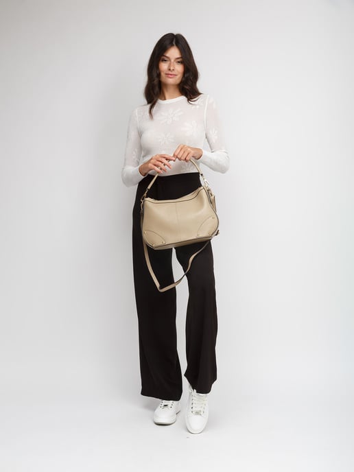 Giulia Monti Schultertasche Grau Beige - Image 5