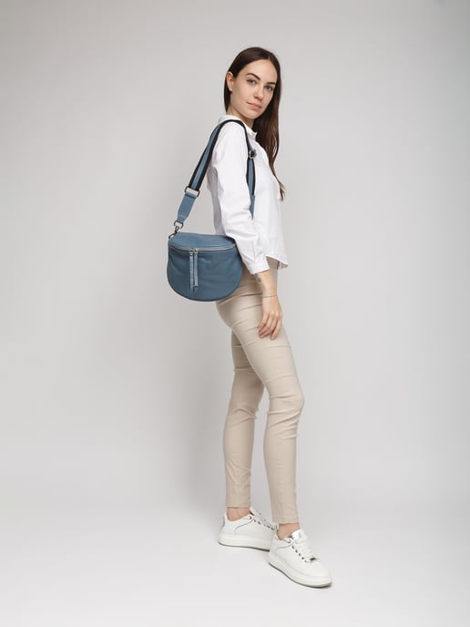 Giulia Monti Schultertasche Stahlblau - Image 5