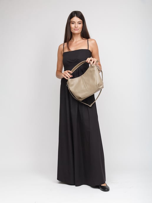 Giulia Monti Schultertasche Grau Beige - Image 5