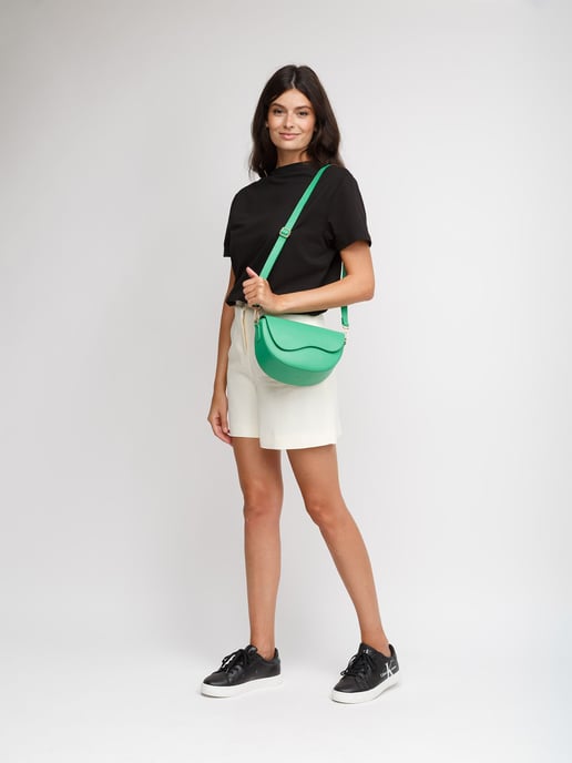 Giulia Monti Schultertasche Klassisch Grün - Image 5