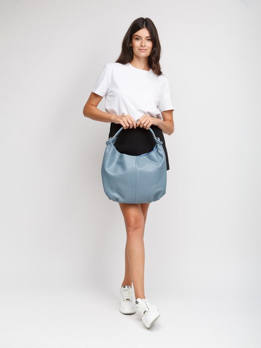 Giulia Monti Schultertasche Stahlblau - Image 5