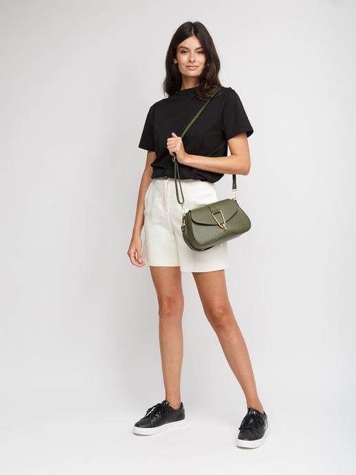 Giulia Monti Schultertasche Militärgrün - Image 5