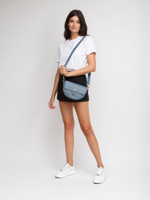 Giulia Monti Schultertasche Stahlblau - Image 5