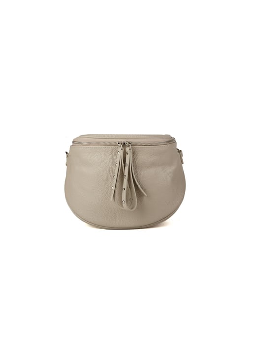 Giulia Monti Schultertasche Grau Beige Hell - Image 1