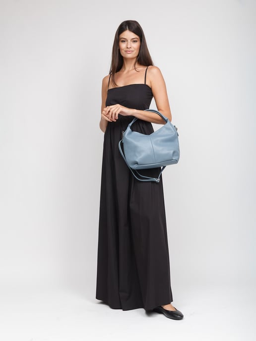 Giulia Monti Schultertasche Stahlblau - Image 5