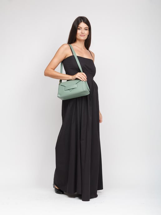 Giulia Monti Schultertasche Hellgrün - Image 5