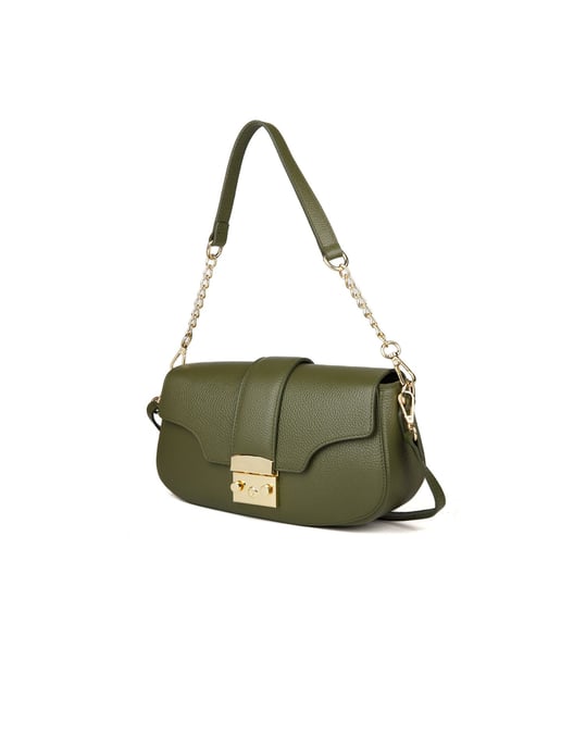 Giulia Monti Schultertasche Militärgrün - Image 2