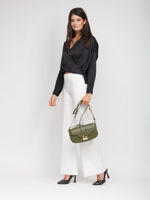 Giulia Monti Schultertasche Militärgrün - Image 5