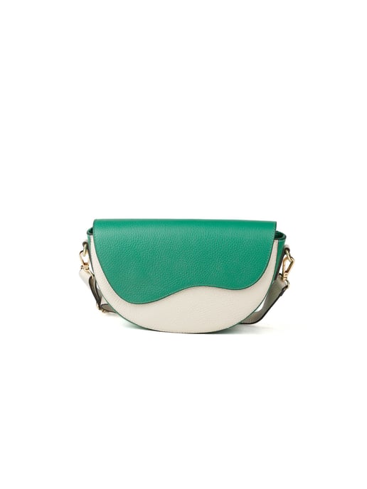 Giulia Monti Schultertasche Klassisches Grün Hellbeige - Image 1