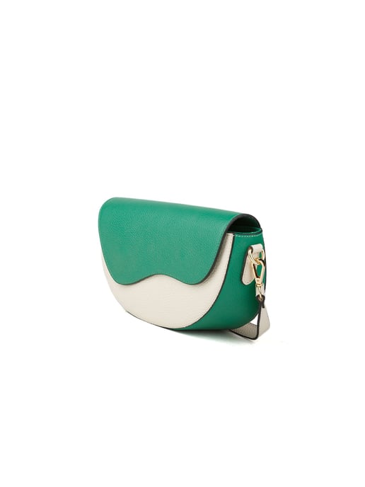 Giulia Monti Schultertasche Klassisches Grün Hellbeige - Image 2