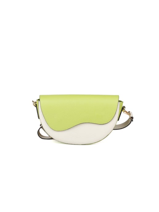 Giulia Monti Schultertasche Grasgrün Hellbeige - Image 1