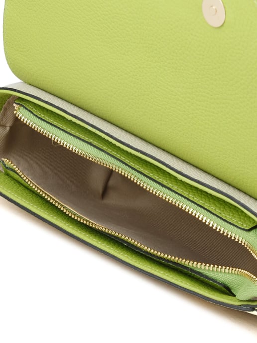 Giulia Monti Schultertasche Grasgrün Hellbeige - Image 4