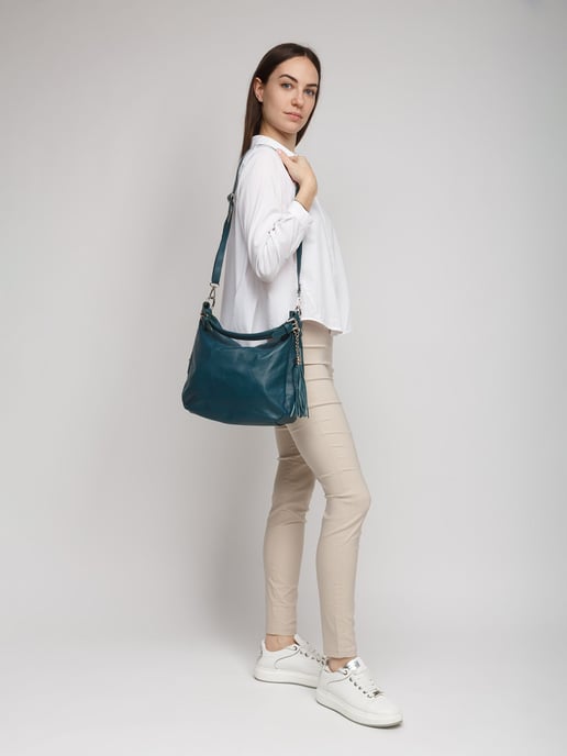 Giulia Monti Schultertasche Cadet Blau - Image 5