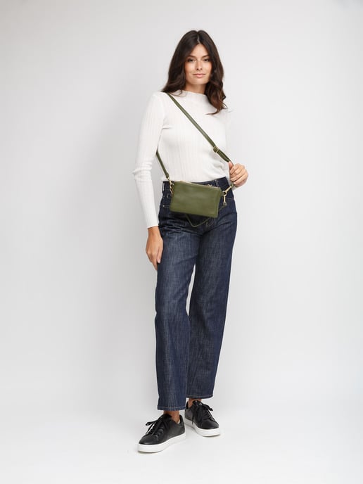 Giulia Monti Schultertasche Militärgrün - Image 5