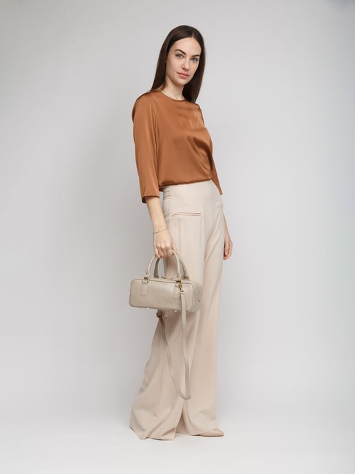 Giulia Monti Schultertasche Grau Beige - Image 5