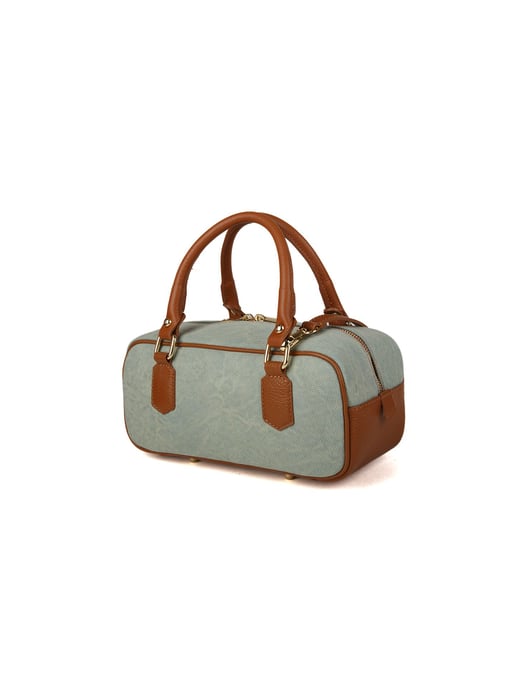 Giulia Monti Schultertasche Pastellgrün Goldenbraun - Image 2