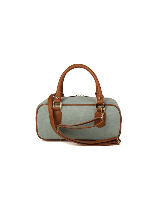 Giulia Monti Schultertasche Pastellgrün Goldenbraun - Image 3