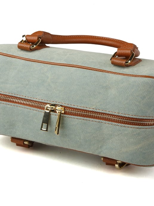 Giulia Monti Schultertasche Pastellgrün Goldenbraun - Image 4