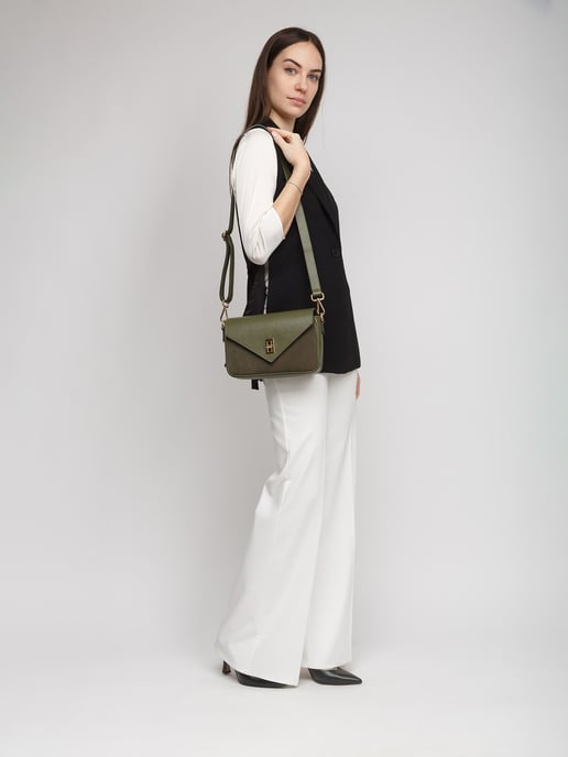 Giulia Monti Schultertasche Militärgrün - Image 5