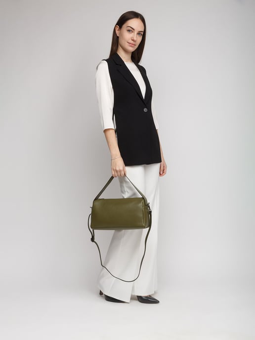 Giulia Monti Schultertasche Militärgrün - Image 5