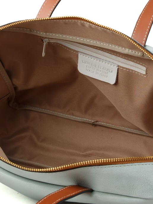 Giulia Monti Schultertasche Grau Goldbraun - Image 4